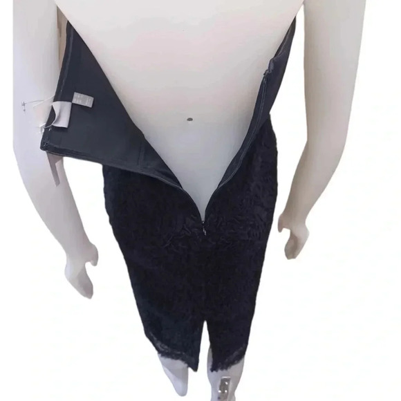 💥HOST  PICKx2💥 ASOS Design Scuba Bandeau Black Floral Lace Midi Dress Size 6 - Picture 9 of 15